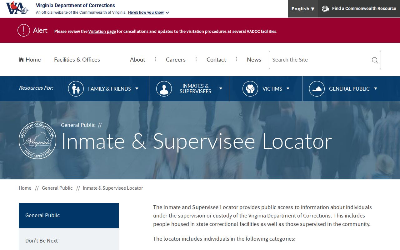 VADOC locator for Powhatan County arrest cases after state transfer