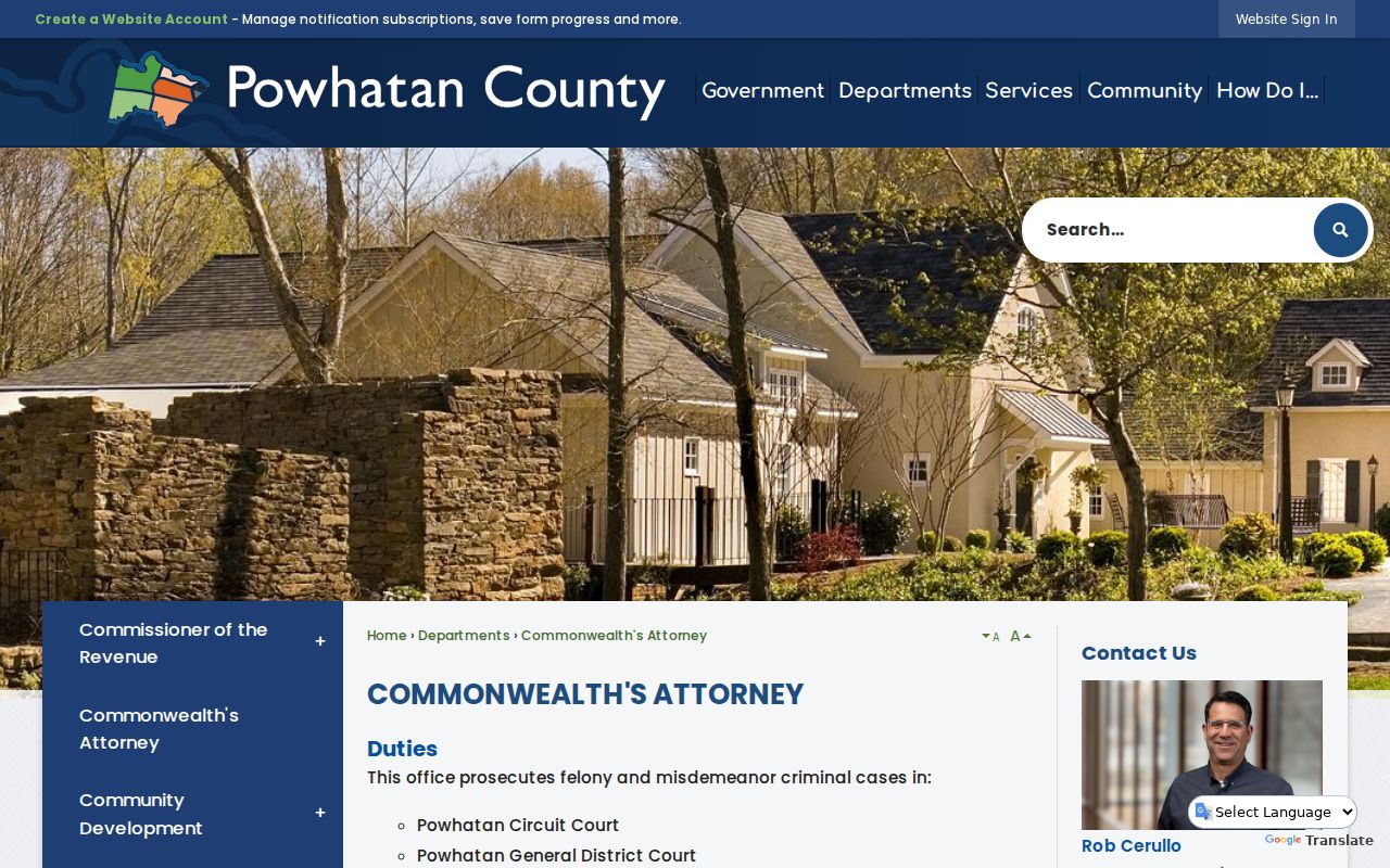 Powhatan County criminal court cases and Commonwealth's Attorney