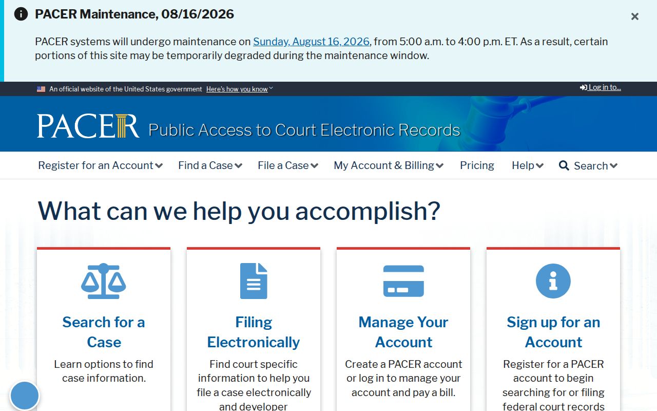 Federal criminal court case records for Powhatan County through PACER